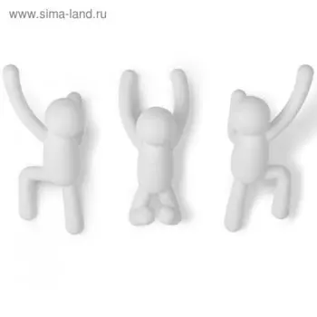 Вешалки-крючки Buddy, 3 шт, белые