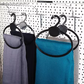 Вешалка для шарфов и платков, овал 13.513.5 см, (фасовка 10 шт.) чёрный