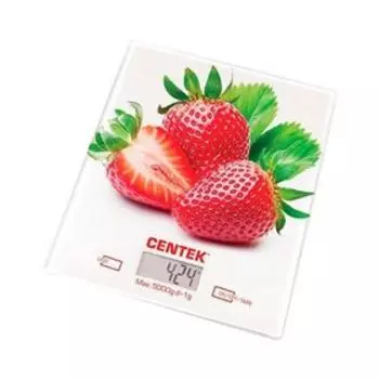 Весы кухонные Centek CT-2462, электронные, до 5 кг, рисунок "Клубника"