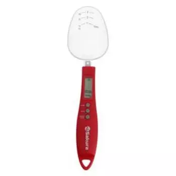 Весы кухонные Sakura SA-6083RW, электронные, до 0.3 кг, ложка, красные