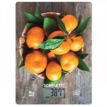 Весы кухонные Scarlett SC-KS57P69, электронные, до 8 кг, рисунок "Мандарины"