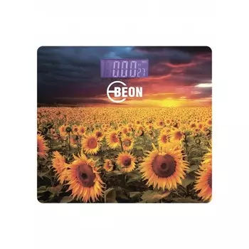 Весы напольные Beon BN-1112, электронные, до 180 кг, 2хААА (в компл.), рисунок "Подсолнухи"