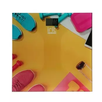 Весы напольные Irit IR-7268, электронные, до 180 кг, 2хААА (в комплекте), желтый с рисунком