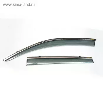 Ветровики Artway Volkswagen GOLF 7 MK7 2014, инжекционные, с металл. молдингом, набор 4 шт