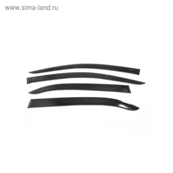 Ветровики Vinguru для Chevrolet Сobalt 2011-2015, седан, накладные, скотч, 4 шт