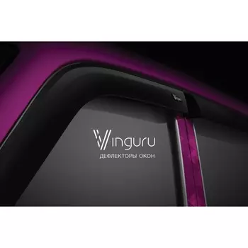 Ветровики Vinguru для NISSAN Qashqai 2006-2010, 2010-2013, накладные, скотч, поликарбонат, 4 шт