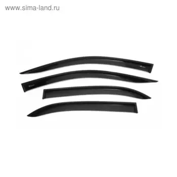 Ветровики Vinguru для Toyota Camry VII 2011-2016, cедан, накладные, скотч, акрил, 4 шт