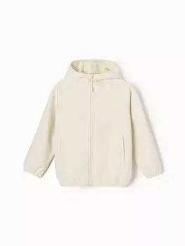 Ветровка демисезонная для девочек MINAKU из Softshell на флисе, непромокаемая, светло-серая, рост 122 см