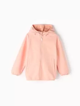 Ветровка демисезонная для девочек MINAKU из Softshell на флисе, непромокаемая, персиковая, рост 116 см