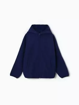 Ветровка демисезонная для мальчиков MINAKU из Softshell на флисе, непромокаемая, тёмно-синяя, рост 134 см