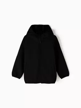 Ветровка демисезонная для мальчиков MINAKU из Softshell на флисе, непромокаемая, чёрная, рост 134 см
