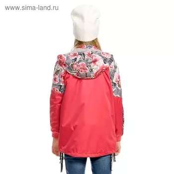 Ветровка для девочек, рост 140 см, цвет красный