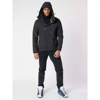 Ветровка мужская с капюшоном чёрного цвета, размер 48