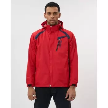 Ветровка спортивная с капюшоном мужская красного цвета, размер 56