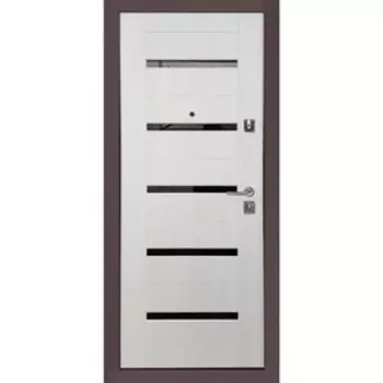 Входная дверь SalvaDoor 3, 2050 × 860 мм, правая, цвет муар бордо/лиственница белая