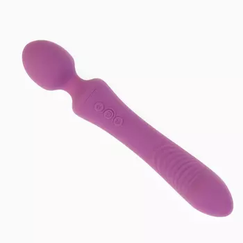 Вибратор двусторонний 14 режимов, 23.53.54 см, силикон, фиолетовый