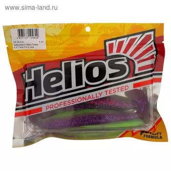 Виброхвост Helios Trofey Fio & Lime, 14 см, 4 шт. (HS-25-014)