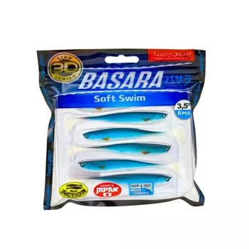 Виброхвост LJ 3D Series BASARA SOFT SWIM, 8.89 см, 6 шт., цвет PG12