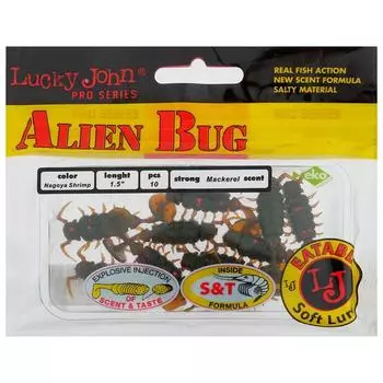 Виброхвост LJ Pro Series ALIEN BUG съедобный, 3.8 см, 10 шт., цвет 085