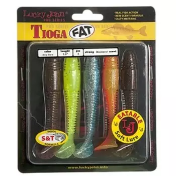 Виброхвост LJ pro series tioga съедобный 10 см mix1, (набор 5шт)