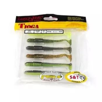 Виброхвост съедобный LJ pro series tioga, 8,64 см, mix2, набор 6 шт.