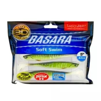 Виброхвосты LJ Pro Series 3D BASARA SOFT SWIM 12,70/PG11 4шт.