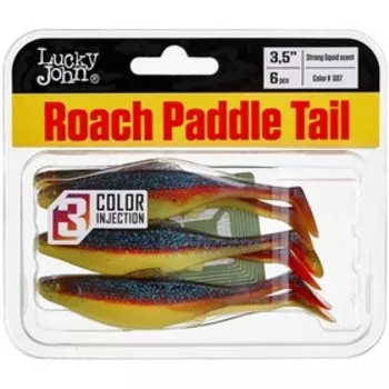 Виброхвосты съедоб. искусст. LJ Pro Series ROACH PADDLE TAIL 3.5in (08.89)/G07 6шт.