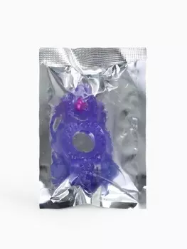 Виброкольцо эрекционное с клиторальной стимуляцией, гелевый силикон, d=2 см, сиреневый