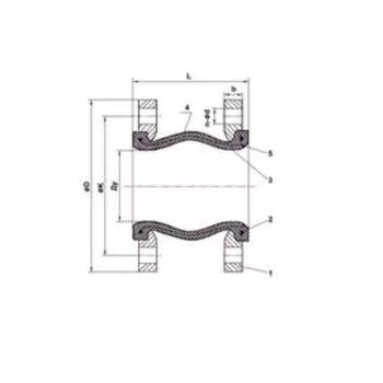 Виброкомпенсатор TECOFI DI7240N, фланцевый, PN10, DN125