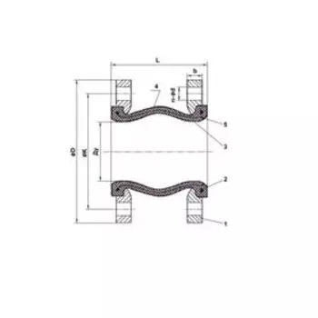 Виброкомпенсатор TECOFI DI7240N, фланцевый, PN10, DN65