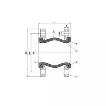 Виброкомпенсатор TECOFI DI7240N, фланцевый, PN10, DN80