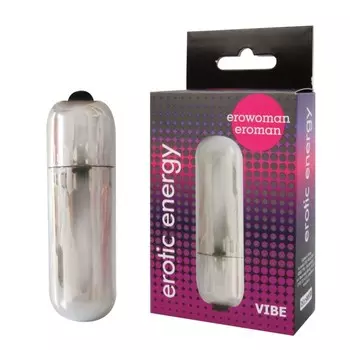 Вибропуля универсальная, ABS-пластик, серебряная