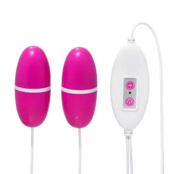 Виброяйца 2 шт., 12 режимов, с пультом, 2.55.5 см, розовые