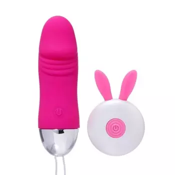 Виброяйцо с беспроводным пультом, 12 режимов, розовый