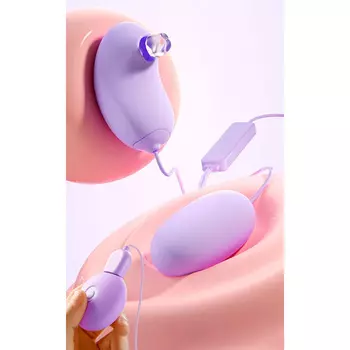 Виброяйцо с вакуумно-волновым стимулятором клитора, Power Bank, софт-силикон, фиолетовый