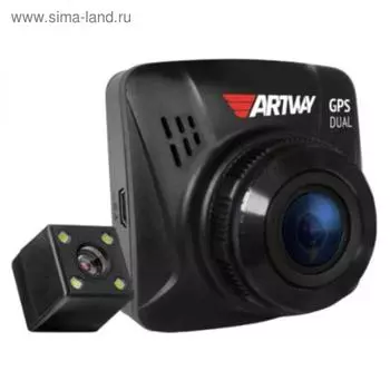 Видеорегистратор Artway AV-398 GPS Dual, две камеры, 2", обзор 170°, 1920х1080