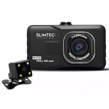 Видеорегистратор Slimtec Dual F2, 2 камеры, 3", обзор 140°, 1920x1080