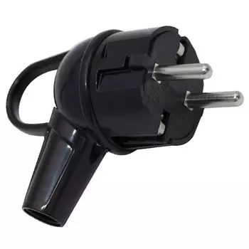 Вилка электрическая с заземл. 16А 220В черн. с кольцом Makel 10038