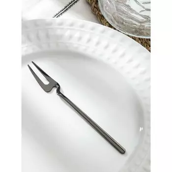 Вилка десертная Magistro Wave, h=14,7 см, цвет чёрный