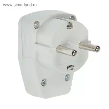 Вилка с выключателем UNIVersal, 16 А, с з/к, белая