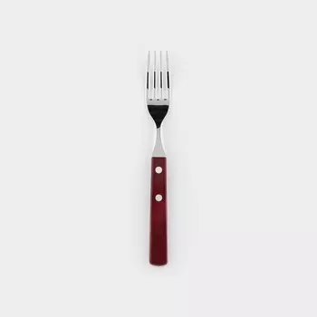 Вилка столовая Tramontina Polywood, длина 19 см, нержавеющая сталь, деревянная ручка, цвет каштановый