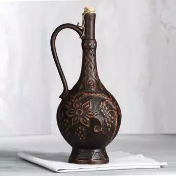 Винная бутылка "София", декор, красная глина, 1.4 л