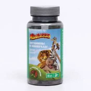 Витаминно-минеральный комплекс «Мадагаскар» со вкусом какао, полноценное развитие, 80 жевательных таблеток по 1100 мг