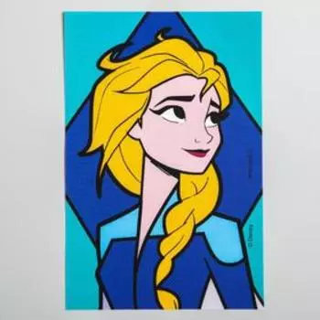 Витражная мини-картина "Эльза", Холодное сердце