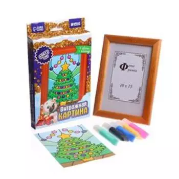 Витражная мини-картина «Новогодняя ёлка»