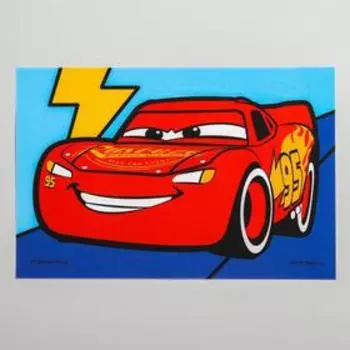 Витражная мини-картина "Молния", Тачки