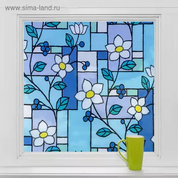 Витражная плёнка «Мозаика из цветов», 45200 см