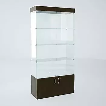 Витрина В 104 ВД, 10204502150, ЛДСП, стекло, цвет венге
