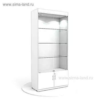 Витрина из ЛДСП 9040200 см, белая, стенка ХДФ