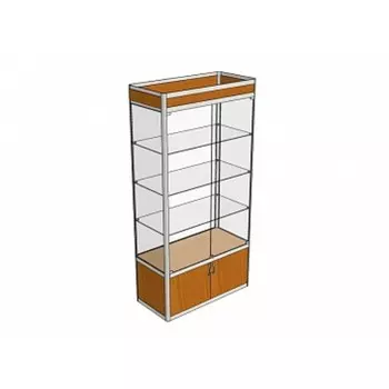 Витрина П1фп 9004002120, ЛДСП, стекло, серая